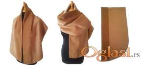 🧣 KEP ŠAL KASHMIR 100% –Topla Bez Boja -Unikat i Elegancija iz Limitirane Kolekcije